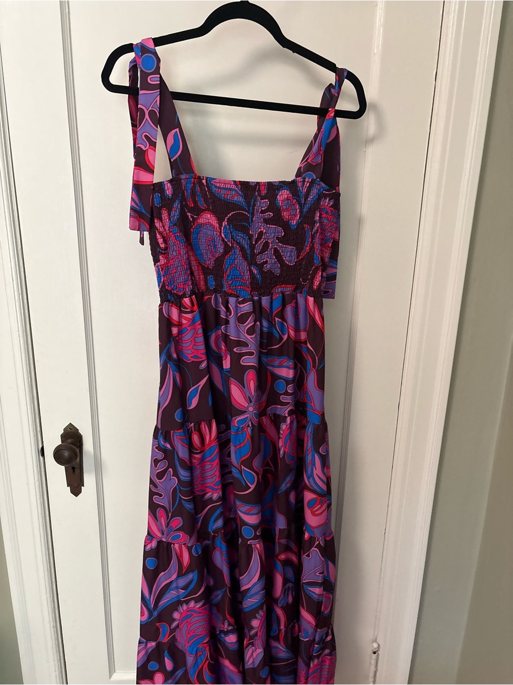 Vibrant Purple & Pink Floral Maxi Dress